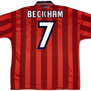 1997-99 England Away Shirt Beckham #7